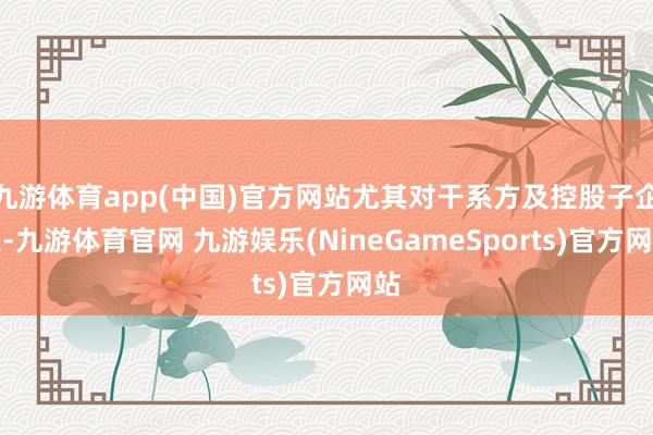 九游体育app(中国)官方网站尤其对干系方及控股子企业-九游体育官网 九游娱乐(NineGameSports)官方网站