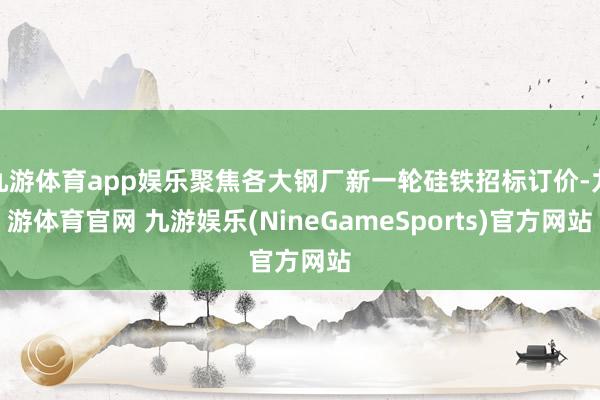 九游体育app娱乐聚焦各大钢厂新一轮硅铁招标订价-九游体育官网 九游娱乐(NineGameSports)官方网站